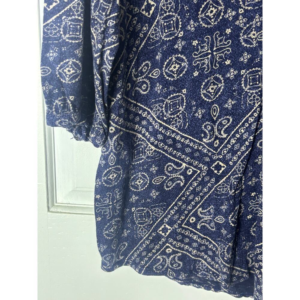 Lucky Brand Long Sleeve Tunic Top Women’s 2X Bohemian Bandana Print - Picture 2 of 8